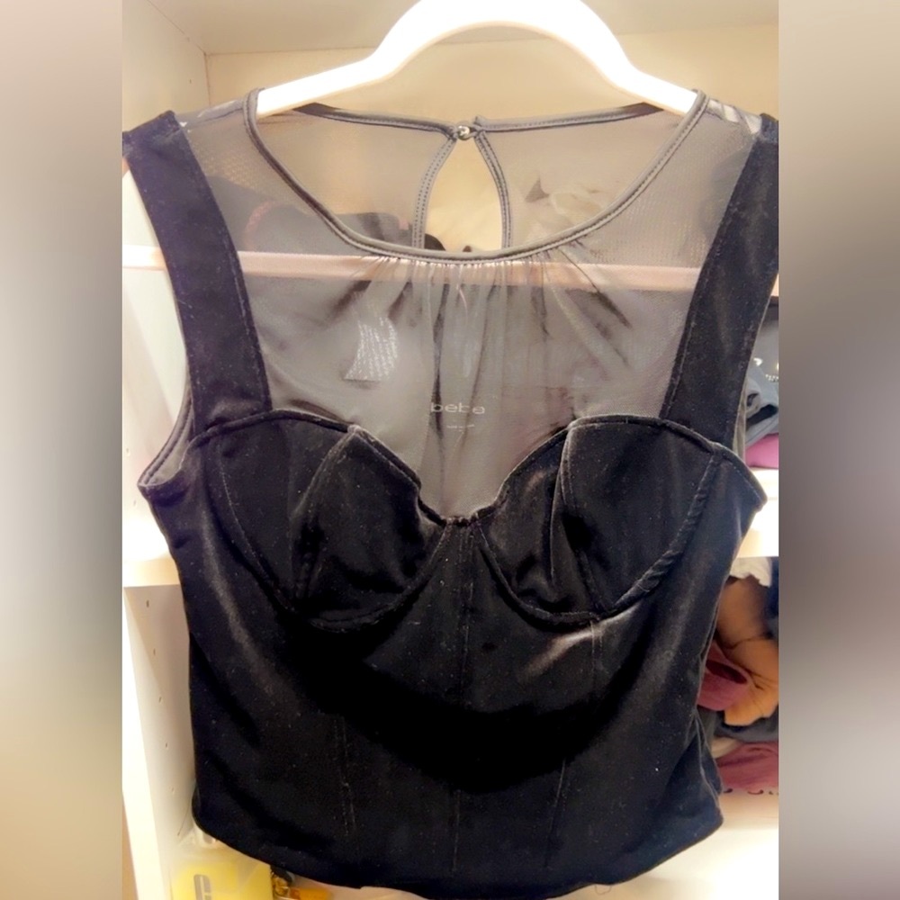 Dressy black top brand new BEBE